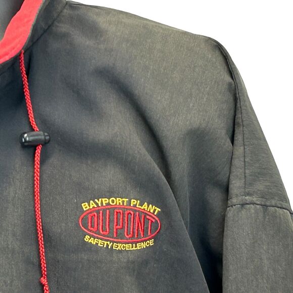 Vintage 90s DuPont Bayport Plant Jacket Mens XL X-Large Black Pasadena Texas - Picture 10 of 12